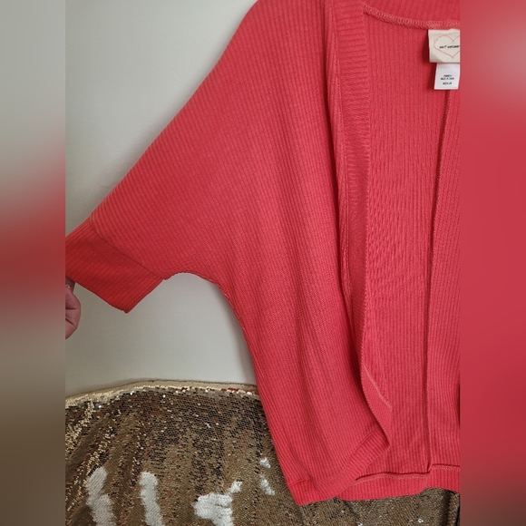 Y2K Self Esteem Coral Quarter Sleeve Shawl Wrap Blouse Size Medium - Picture 4 of 10